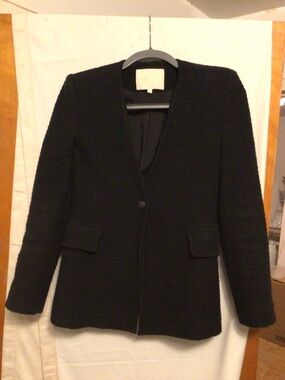 MAJE Tweed texture classy blazer with one button closure SZ 38 professional